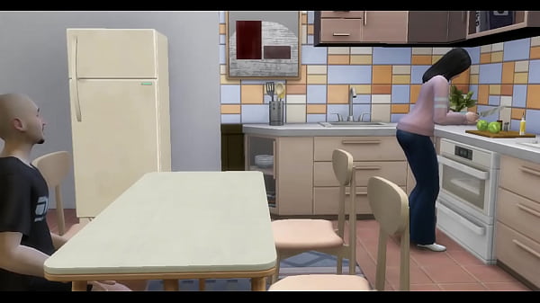 La zorra de mi hijastra quiere verga y yo se la doy mientras mi mujer cocina