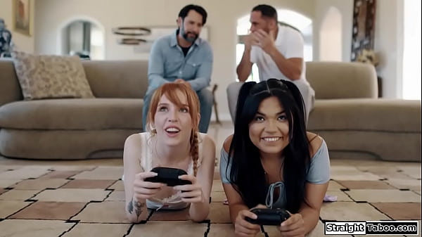 Stepdads rim and anal fuck their petite teen stepdaughters